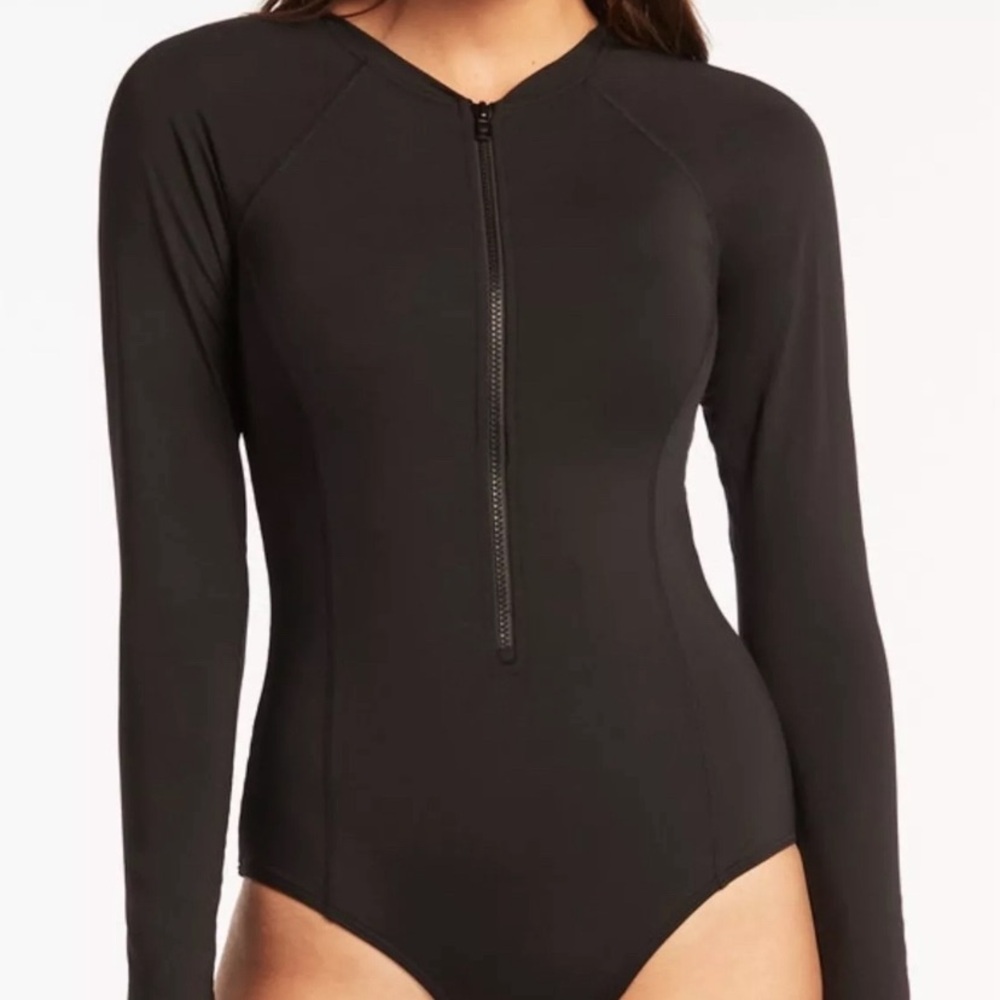 Long Sleeve Rashguard bathing suit/ swimsuit Size 6